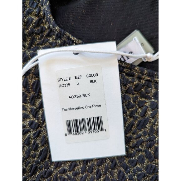 Demi Moore X Andie Swim The Marseilles One Piece Black Lurex Jacquard Size Small - Picture 6 of 12